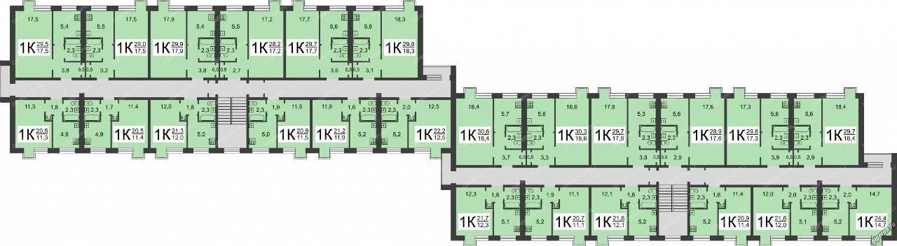 Планировка квартиры 1-447С-44,- 45