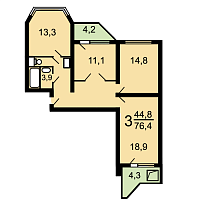 Планировка квартир П-44Т 